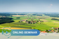 Panorama Felder und Dörfer Schriftzug Online-Seminar